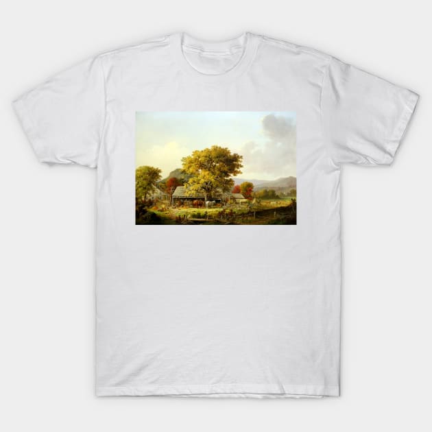 George Henry Durrie Autumn in New England, Cider Making T-Shirt by pdpress